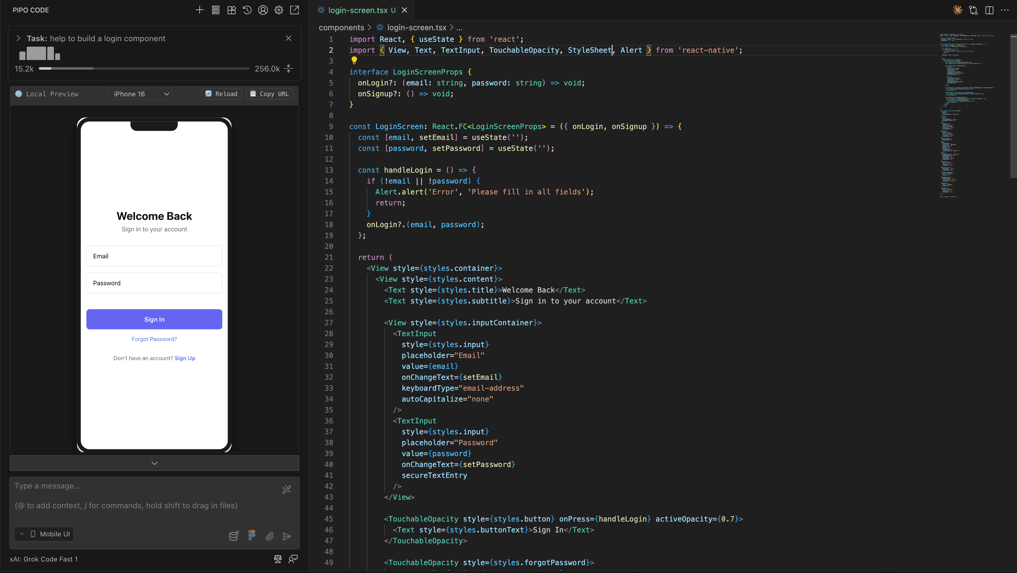PipoCode Mobile UI Agent